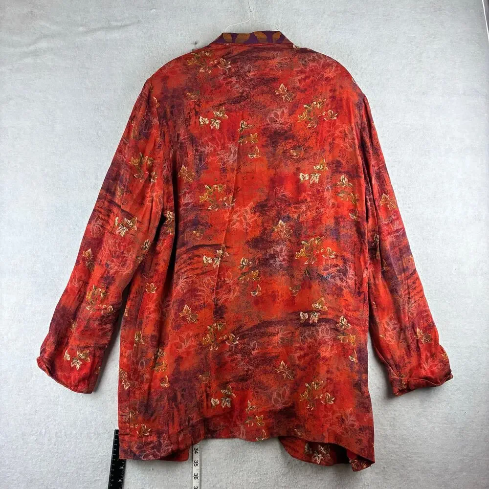 Dorothy Schoelen Long Sleeve Formal Autumn Blouse Top Women's Large Lagenlook